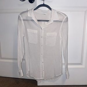 Club Monaco luxury sheer white button down